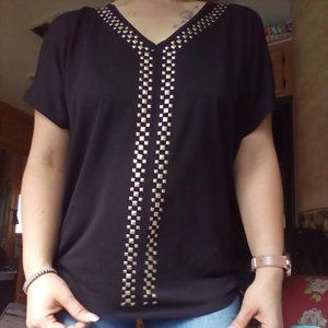 MISS TINA by Tina Knowles black studded top